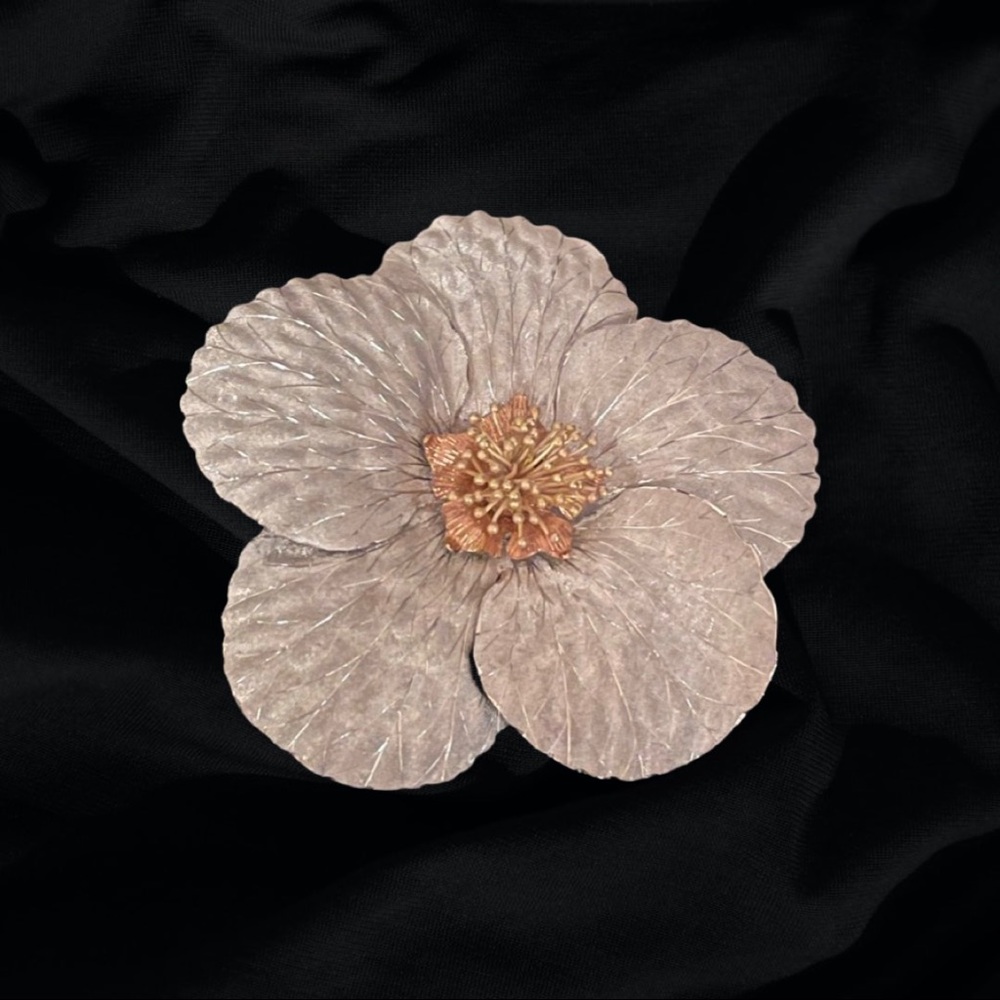 Buccellati 18k White, Yellow & Rose Gold Magnolia Flower Brooch
